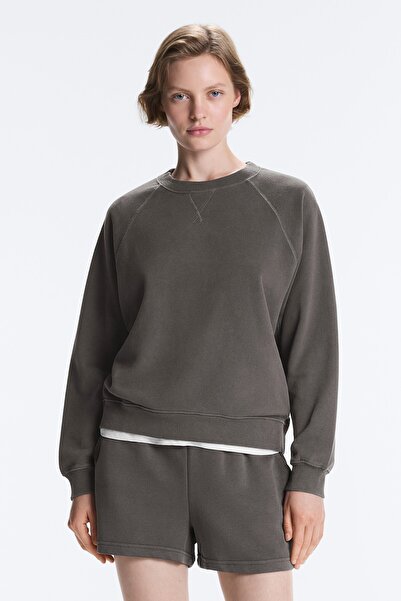 Oysho Pamuklu bisiklet yaka sweatshirt