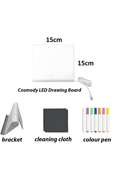 Choice 15x15cm LED Acrylic Drawing Board DIY Erasable Luminous Writing Boards...