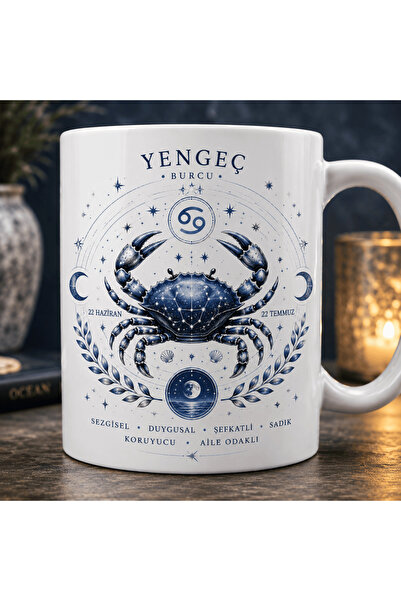 Art By Aslı Cancer Zodiac Themed Mug – Ceramic Mug with Astrology and Zodiac ...