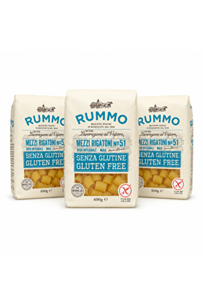 Rummo Set 3 x Mezzi Rigatoni Nr. 51 paste fără gluten, 400 g/bucată, din cere...