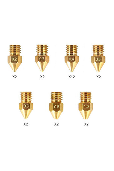 Creality Κιτ Ακροφυσίων Creality3D MK8 (24 τεμάχια) 2x0.2mm 2x0.3mm 12x0.4mm ...