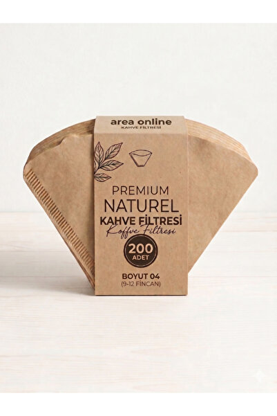 Area Online Naturel Kahve Filtre Kağıdı No:4 (200 Adet) 9-12 Fincan Uyumlu