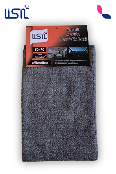 Kareli Kadife Mikrofiber Temizlik Bezi | 50x70 Büyük Boy | 320 GSM | Tüm Yüzeyler