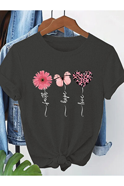 mercoledi Women's Mix Printed Crew Neck Regular Fit T-Shirt