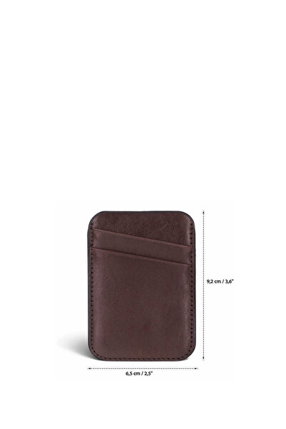 BloominBag Linea Fit CC Deep Espresso Leather Card Holder Kahverengi Deri Mag...