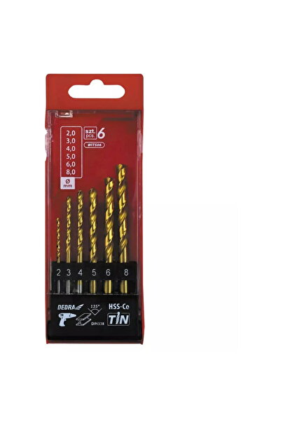 DEDRA EXIM HSS+cobalt+TiN metal drill bit Top Bottom Set , 6pcs, 135°