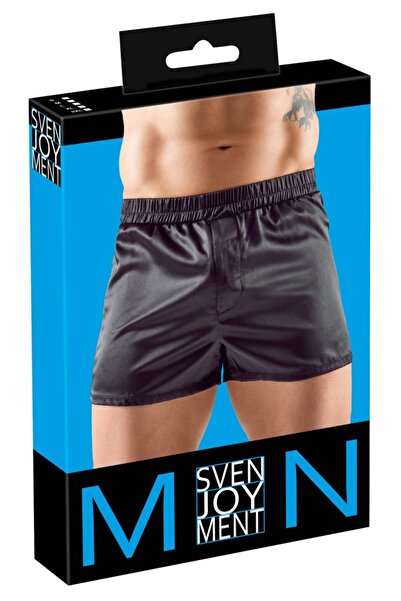 Svenjoyment Lenjerie bărbătească – Boxeri bărbați 2XL Negru, 2XL – Satin ușor...