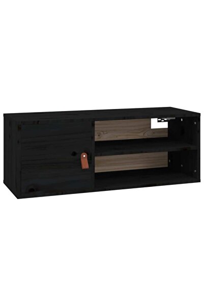 vidaxl Dulap de perete, negru, 80x30x30 cm, lemn masiv de pin