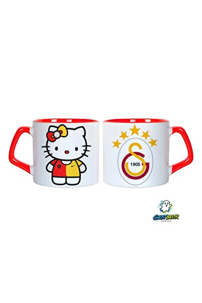 Ghostbastır Design GS Sarı Kırmızı Hello Kitty Kupa Bardak | Tek Adet 0646