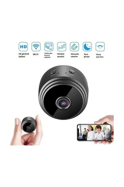 BZB Mini Wifi Güvenlik Kamerası Hd Gece Görüşlü Hareket Sensörlü Kablosuz Min...