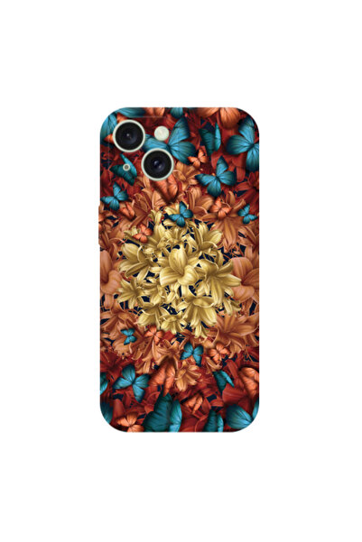 Other Apple iPhone 15 Plus Blue butterflies Transparent Silicone TPU Θήκη