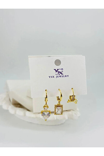 Marsilyan Nvdn- Ieg - Heart Detailed Triple Combination Earrings Iegrs-Nvdn1
