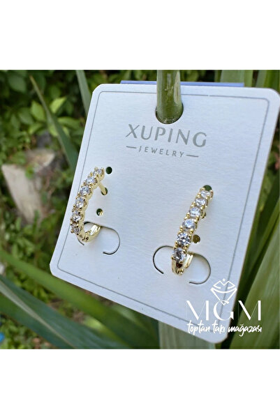Marsilyan Nvdn- Ieg - Xuping Stone-Studded Hoop Earrings Iegrs-Nvdn1