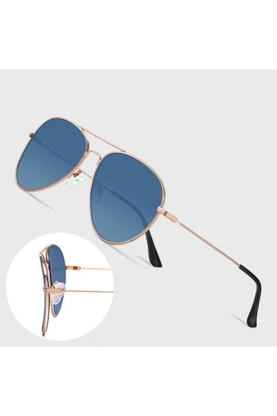 Techsuit Ochelari de soare (3025) - pentru Femei și Bărbați, cu Protecție UV și Ramă Metalică - Negru Metalic