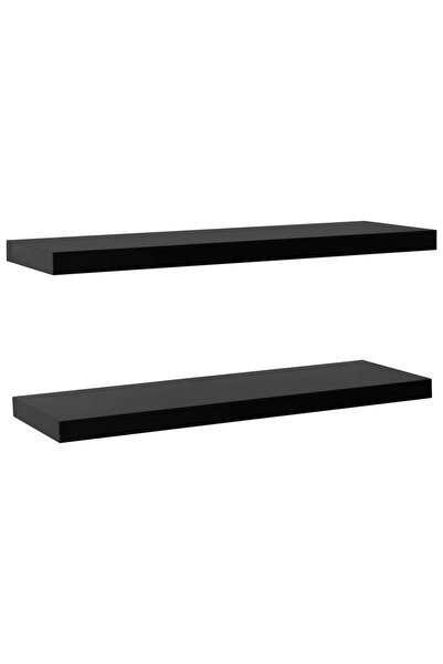 vidaxl Rafturi de perete suspendate, 2 buc., negru, 120 x 20 x 3,8 cm
