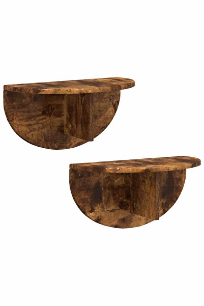 vidaxl Raft de perete Pe perete 2 pcs Stejar fumuriu 48 x 24 x 24 cm