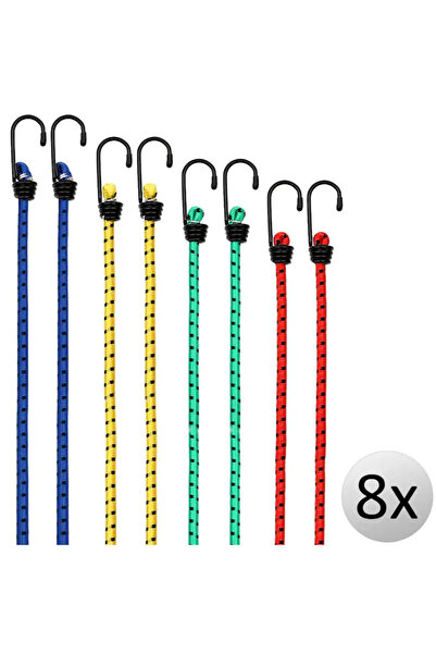 monzana Set of 8 elastic extensible cords, Monzana, 40-100 cm, for fastening/...