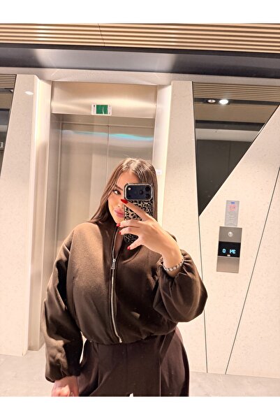 Labien Butik Kaşe Bomber Ceket – Acı Kahve