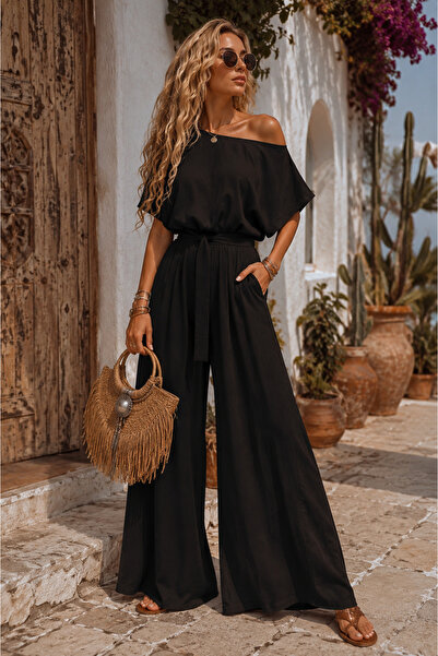 NA ADDESIGN Moonlight Flow Jumpsuit with Black, White, and Beige Color Options