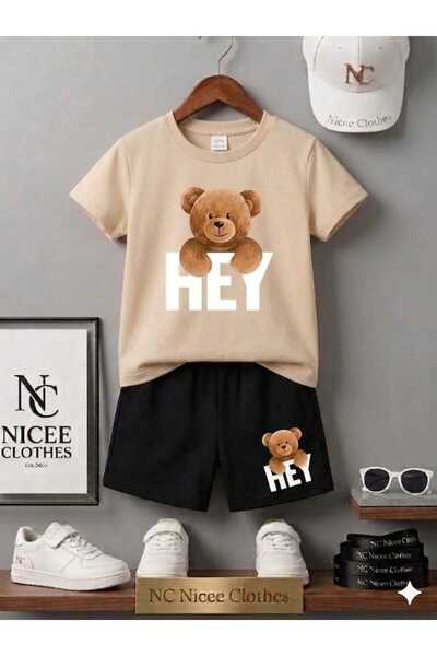 NC Nicee Clothes ΚΑΛΟΚΑΙΡΙΝΟ ΠΑΙΔΙΚΟ ΜΠΛΟΥΖΑΚΙ ΚΑΙ ΣΟΡΤΣ UNISEX (ΛΕΥΚΟ ΣΧΕΔΙΟ...