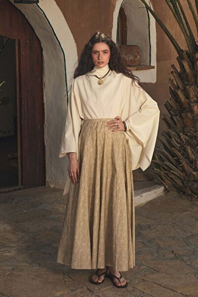 Ceylan Otantik Tunisian Flower Ribbed Skirt