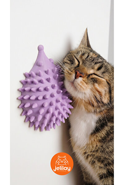 Jelilay Cute Hedgehog Cat Scratching Toy That Can Be Sticked to the Wall - Se...