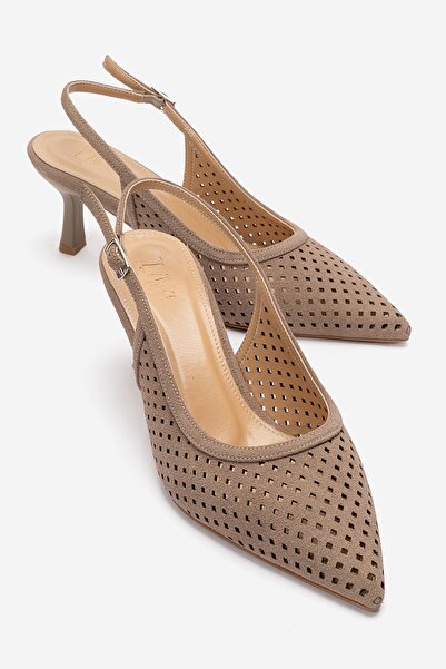 LuviShoes Γυναικεία παπούτσια με τακούνι UVIEN Mink Suede
