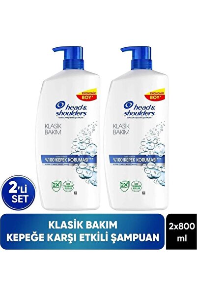 Head & Shoulders Klasik Bakım Kepek Şampuanı 800 ml x 2 Kepeğe Karşı Etkili E...