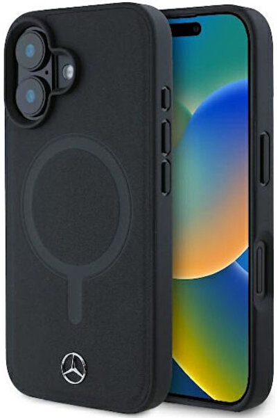 Mercedes Benz Mercedes-Benz Back Cover Plastic / Leather Black (iPhone 16 Plus)