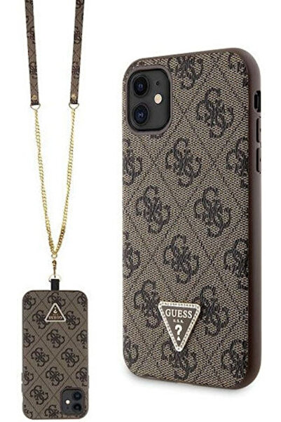 Guess Metal Logo Back Cover Metallic with Strap Brown (Apple iPhone 11/XR) Co...