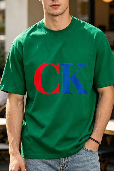 Fleck Casual Style T Shirts For Men CK Logo Design Mens Printed T Shirts
