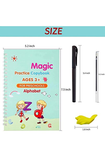Genrice Magic Book for Kids, Sank Magic Practice Copybook, (4 Book+10 Refill+...