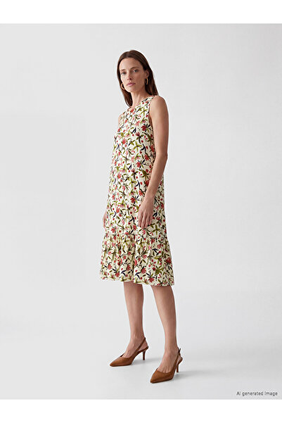 LC Waikiki Esvab • Modern & Distinctive Zero Roba Collar Floral A-Line Dress