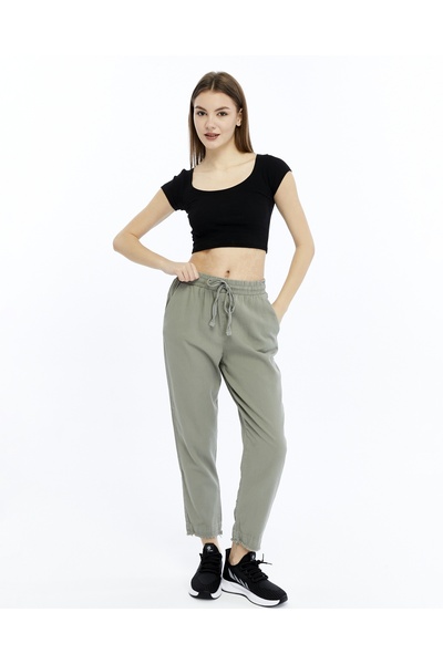 Çarli Women's Canvas Trousers 4228 Khaki