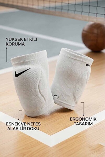 Nike Voleybol Dizliği Siyah-Beyaz - Darbe Emici Sporcu Dizlik Seti (1 Çift)