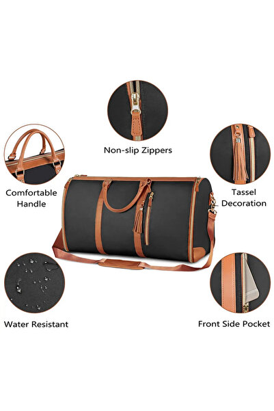 Yallabena Large Capacity Foldable Travel Bag for Women – Black