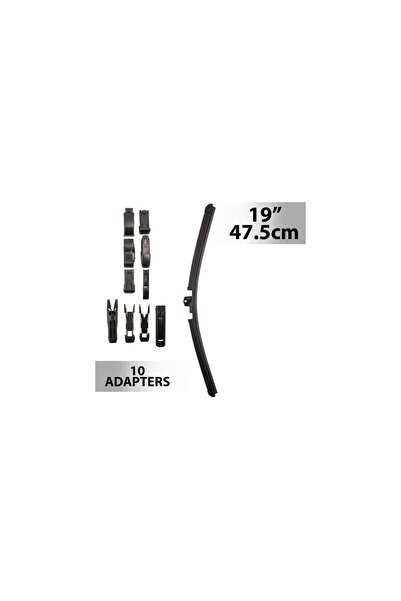 CarGuard 19 inch, 47,5 cm, lamă ștergător universală, cu 10 adaptoare, lamă d...