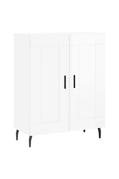 vidaxl Servantă, alb extralucios, 69,5x34x90 cm, lemn compozit