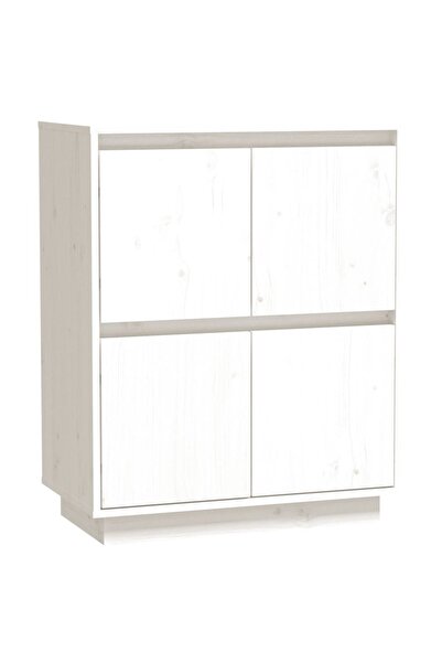 vidaxl Servantă albă 60x34x75 cm din lemn masiv de pin
