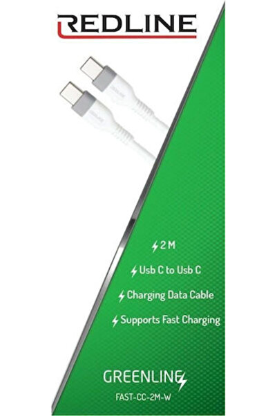 Redline Καλώδιο USB 2.0 USB-C αρσενικό - USB-C Λευκό 2μ (REDLINE.FAST.CC2MW)