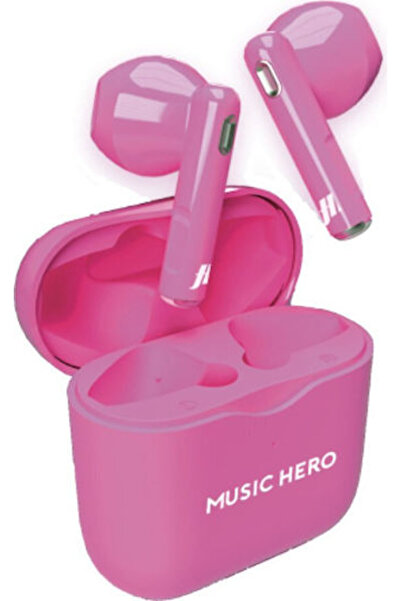SBS Music Hero Ακουστικά Bluetooth Handsfree με Θήκη Φόρτισης Φωσφοριζέ Ροζ