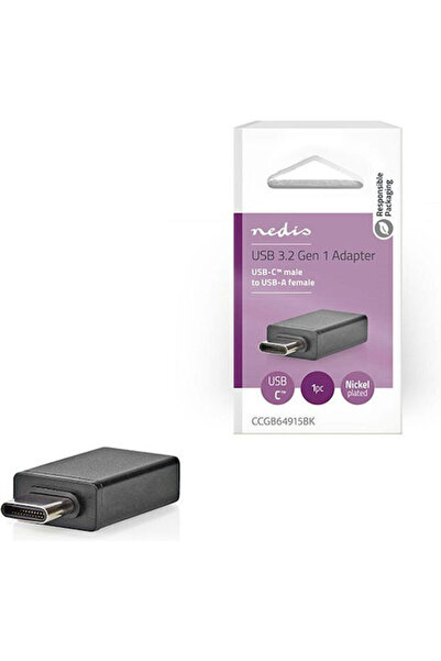 Nedis Μετατροπέας USB-C αρσενικό σε USB-A θηλυκό 1 τεμάχιο CCGB64915BK