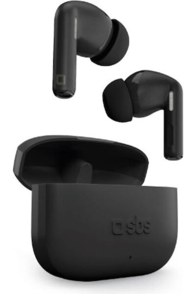 SBS Spike Twin Ενδοωτικά Ακουστικά Bluetooth Handsfree με Θήκη Φόρτισης Μαύρα