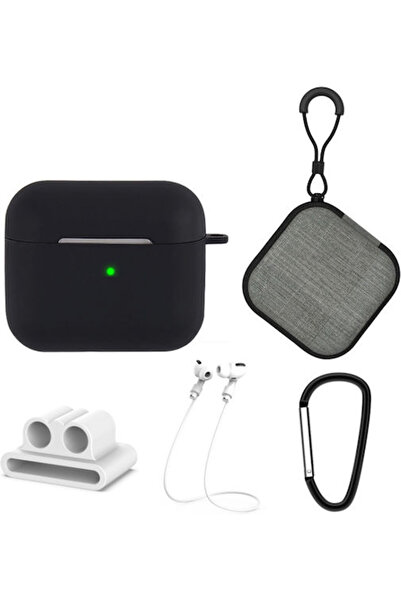 Other Σονίκ 1 Σετ με Μπρελόκ Μαύρο για Apple AirPods 3