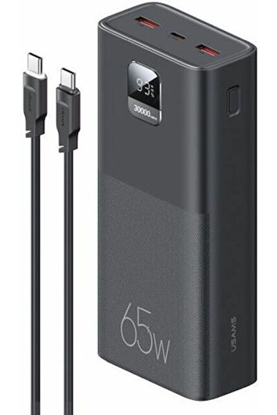 Usams PB68 Power Bank 30000mAh 65W με 2 θύρες USB-A και 1 θύρα USB-C Γρήγορη ...