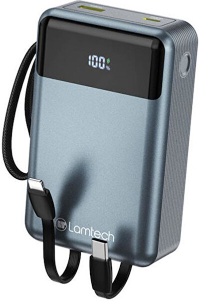 Lamtech Power Bank 20000mAh 65W Με θύρα εξόδου USB-A και θύρα εξόδου USB-C Po...
