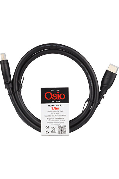 OSIO Καλώδιο HDMI 2.1 Υπέρ-υψηλής Ταχύτητας 48Gbps 4K 120Hz HDR VRR HDMI Αρσε...