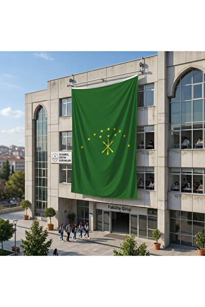 puntodizayn Adige Çerkes Bayrağı 140gr Premium Raşel Kumaş 6x9 metre