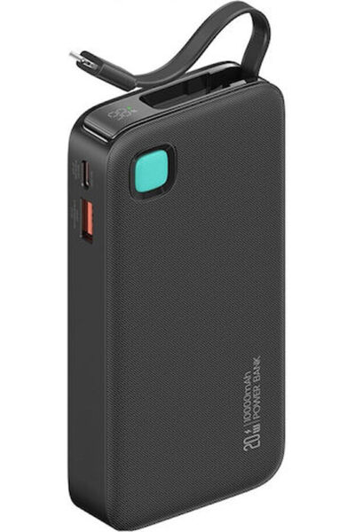 Usams CD225 Lightning Power Bank 10000mAh 20W με θύρα USB-A και θύρα USB-C Po...