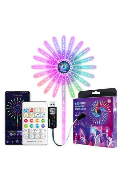 NewEra SmartHouse Instalație inteligentă de artificii LED, RGBIC, muzică, tel...